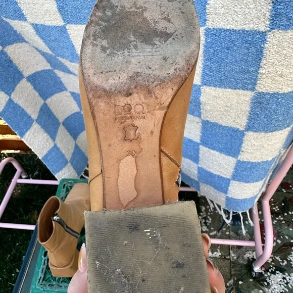 LoQ Nubuck Tan Leather Ankle Boots - Women's Stylish Zip-Up Boots - Picture 7 of 7